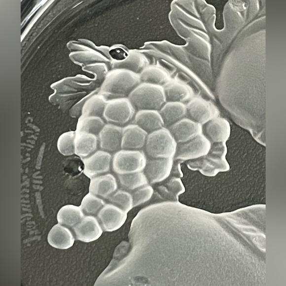 6 Vintage Val St Lambert Glass Coasters Brussels‎ Pattern Intaglio Belgium 3.5" - Picture 6 of 9